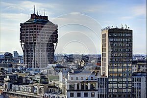 Panoramic view of Milan, Italy