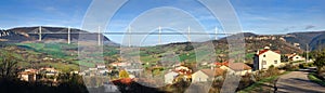 Panoramic view of Millau bridge