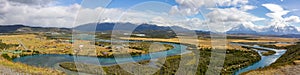 Panoramic View from Mirador Rio Serrano - Torres del Paine Patagonia Chile