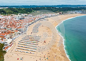 Panoramic view from Miradouro do Suberco in NazarÃÂ¨, in subregion Oeste and Leiria District, in Portugal. photo