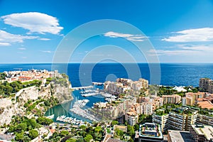 Panoramic view Monaco Fontvieille Mediterranean sea photo