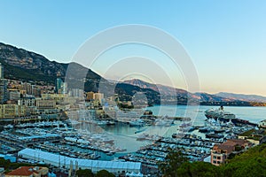 Panoramic view of Monaco marina