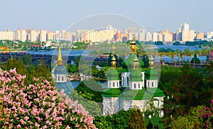 Panoramic view of a monastery in Kiev. Ukraine