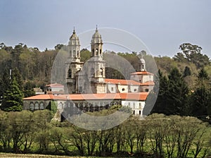 Panoramic view of the monastery of Santa Maria de Sobrado de los Monjes (12th-13th centuries). Spain.