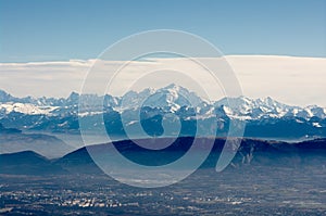 Panoramic view on Mont-Blanc