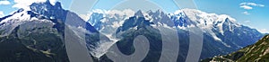 Panoramic view on Mont-Blanc massive