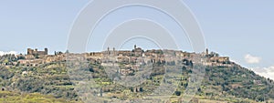 Panoramic view of Montalcino, Siena, Italy, famous for the brunello wine