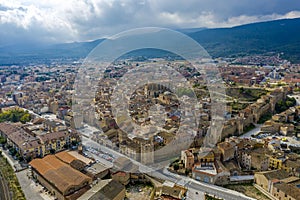 Panoramic view of Montblanc city in Tarragona province, Spain