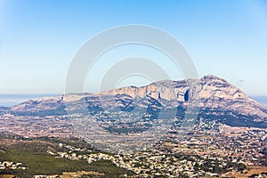 Panoramic view of MontgÃÂ³ mountain in Denia and Javea, Spain photo