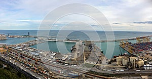 Panoramic view from the MontjuÃ¯c Castle