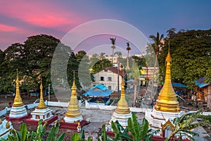 Panoramic view of monywa city, myanmar