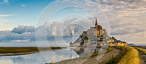 Panoramic view at morning Mont Saint-Michel