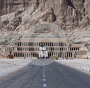 A panoramic view of the Mortuary Temple of Hatshepsut - Luxor - Egypt