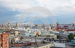 Panoramic view on Moscow city  center and Kremlin, Russia