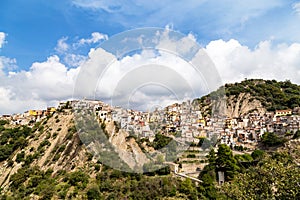 Panoramic view of Motta Camastra, a village in Sicily not far from Taormina photo