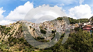 Panoramic view of Motta Camastra, a village in Sicily photo