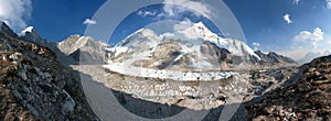 Panoramic view of Mount Everest base camp