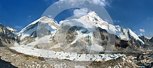 Panoramic view of Mount Everest base camp