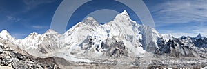 Panoramic view of Mount Everest with beautiful sky