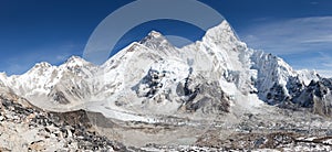 Panoramic view of Mount Everest with beautiful sky