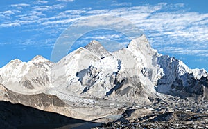 Panoramic view of Mount Everest with beautiful sky