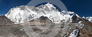 Panoramic view of mount Lhotse and Island Peak
