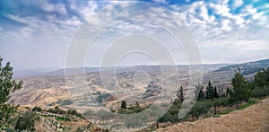 Panoramic view from the mount Nebo