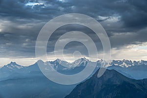 Panoramic view from Mount Niesen with Thun and Spiez