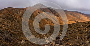 Mountain landscape. Fuerteventira. Canary Islands. Spain photo