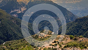 Panoramic view of mountain in National Park of Tzoumerka, Greece Epirus region. Mountain