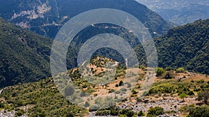 Panoramic view of mountain in National Park of Tzoumerka, Greece Epirus region. Mountain