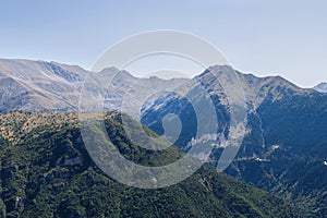 Panoramic view of mountain in National Park of Tzoumerka, Greece Epirus region. Mountain