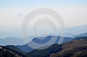 Panoramic view of mountain peaks