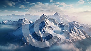 Panoramic view of mountain range photo