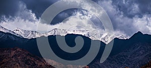 Panoramic view of mountain range of Ladakh
