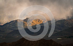 Panoramic view of mountain range of Ladakh