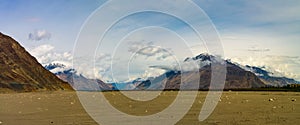 Panoramic view of mountain range of Ladakh