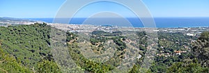 Panoramic view of mountains and beaches of Maresme Barcelona photo