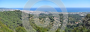 Panoramic view of mountains and beaches of Maresme photo