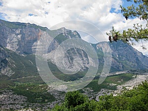 panoramic view of mountains at the garda lake, city of Arco, northern italy