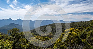 Panoramic view of mountains in Grampians, Victoria, Australia.