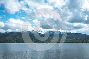 Panoramic view Mountains and lake