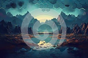 Panoramic view of mountains landscape