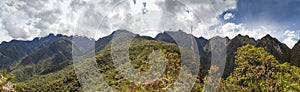 Panoramic view of the mountains of Machu Picchu, Peru