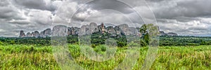 Panoramic view at the mountains Pungo Andongo, Pedras Negras black stones, Angola photo