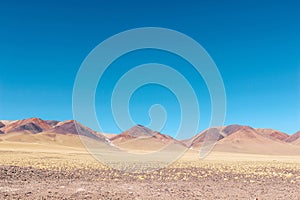 Panoramic view of mountains at Ruta de los Seismiles, Catamarca, Argentina