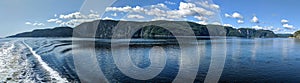 Panoramic view of the mountains of Saguenay Fjord Quebec