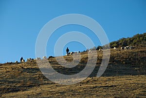 Panoramic view mountains in Sierra de los Cuchumatanes, Huehuetenango, Guatemala, arid landscape. photo