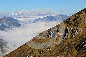 . Panoramic view of the mountains Steinernes Meer, Austria. photo