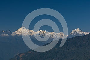 A panoramic view of Mt Kanchenjunga